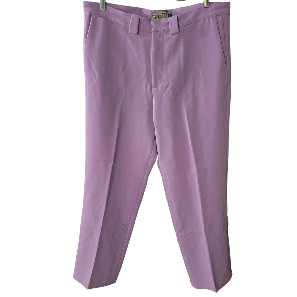 Bogey Boys Mens Golf Pants Lavender Purple Straight Leg Trousers Size 38